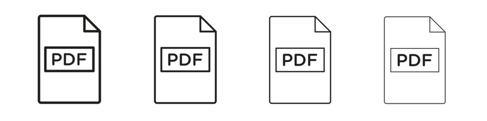 PDF file icon outline vector. outline icons collection.