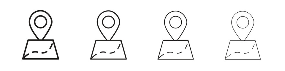 Map icon outline vector. outline icons collection.