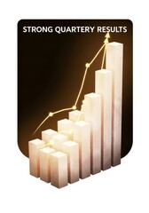 Strong Quarter Results Chart - Financial chart showing a strong quarterly performance with an upward trend.