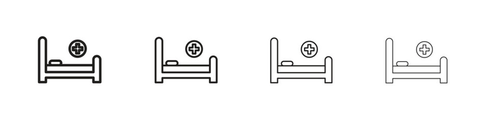 Hospital bed icon outline vector. outline icons collection.