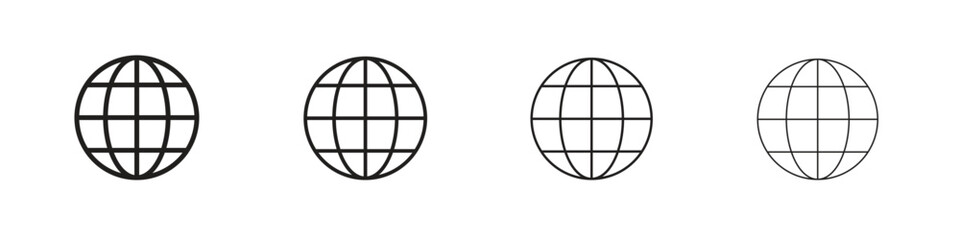Globe icon outline vector. outline icons collection.