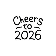 cheers to 2026 new year icon