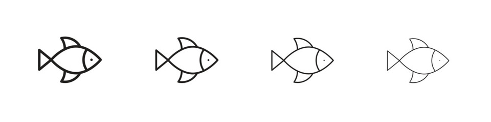 Fish icon outline vector. outline icons collection.