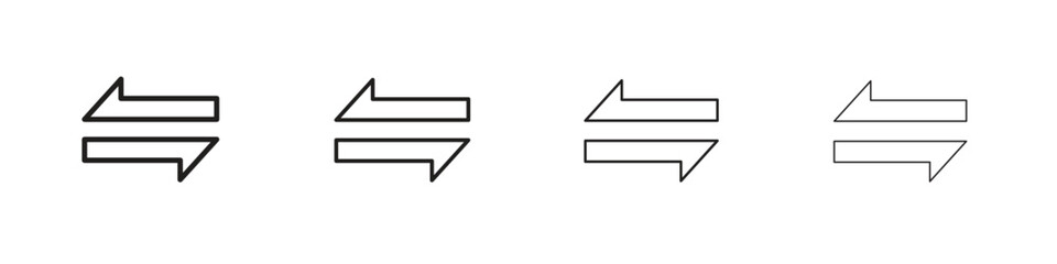 Exchange icon outline vector. outline icons collection.