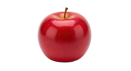 Isolated Red Delicious apple with stem for healthy eating or diet against bright backdrop