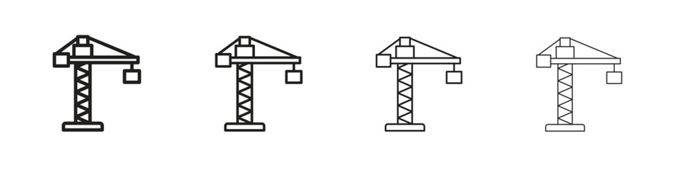 Construction crane icon outline vector. outline icons collection.