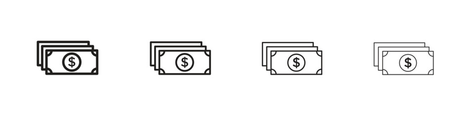 Cash icon outline vector. outline icons collection.