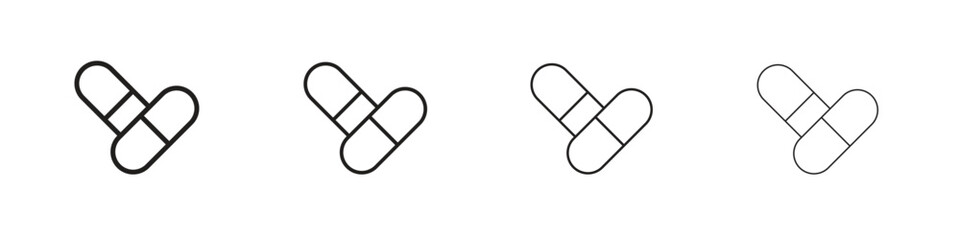 Capsule icon outline vector. outline icons collection.