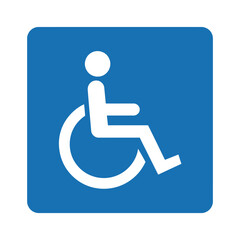 International Symbol of Access for Disability Accessibility and Inclusion Public Information Sign in Blue and White Promoting Equal Opportunity and Human Rights