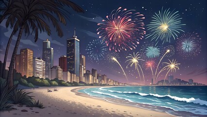 fireworks over the city for the lovely citizen and visitors