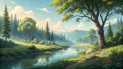 morning view on a season of autumn