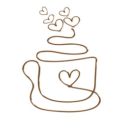 cup of coffee with heart morning brew essence