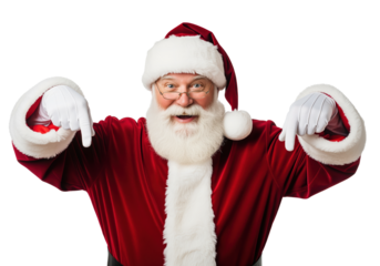Santa Claus encouraging users to subscribe to company newsletter or holiday offer campaign for corporate email marketing and customer engagement materials