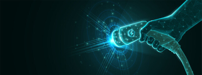 EV charging. Electric car, EV charger, Battery station, Hybrid vehicle, Green energy, Power future, PHEV transport, Auto tech, Plug cable, charge concept

