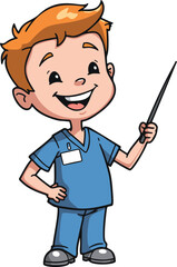 Cute Boy Doctor Cartoon