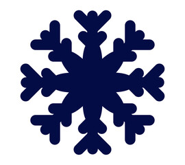 A detailed dark blue snowflake design, perfect for winter decorations and seasonal projects.