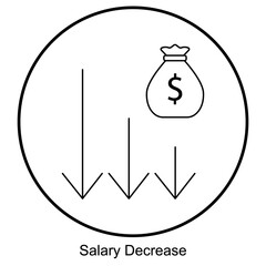 Salary Decrease Icon, Understanding Salary Decrease, Managing Financial Adjustments Wisely, Overcoming Challenges of Pay Reduction, Adapting to Economic Changes with Resilience