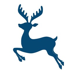 Christmas deer silhouette with unique antlers. Perfect for holiday cards, winter designs, and seasonal decorations. Vector illustration for Christmas projects.