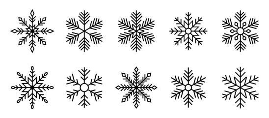 Snowflakes set. Snowflake icons collection. Snow Icons. Snowflake vector. Winter icon.