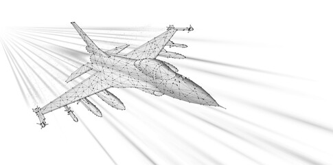 Fighter jet. Military aircraft, Aerospace innovation, AI in Air defense, Bomber plane, Space force, Stealth Fighter Technology, Jet Hypersonic Engines, Advanced Sensor Fusion, Army aviation concept

