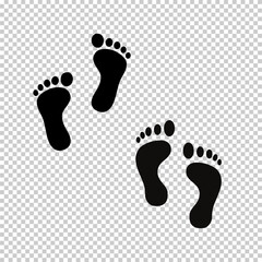 Two footprints flat vector icon isolated on transparent background