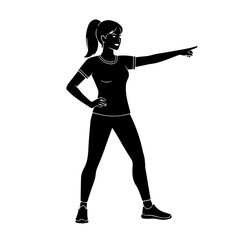 black and white vector silhouette of gym person
