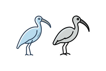 Obraz premium Stylized illustration depicting two ibis birds in different color schemes