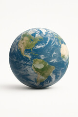 Minimal Earth Globe Model Isolated on White Background
