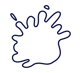 Navy blue abstract splash shape on white backdrop, ideal for creative projects and minimalistic designs.