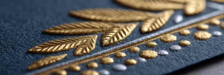 luxury hanukkah card, luxurious hanukkah postcard with gold foil accents and jewish patterns for a sophisticated and high-end religious aesthetic