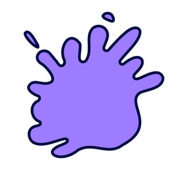 Dynamic abstract purple splash shape with a bold outline, perfect for creative design projects.