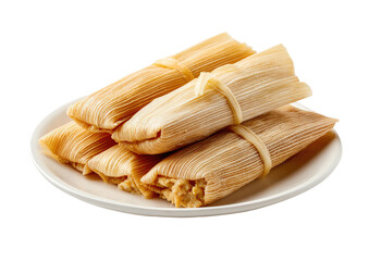Stacked tamales on a white plate (2)