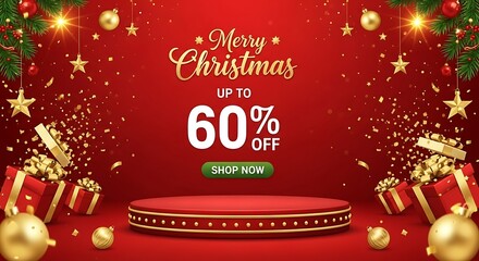 Merry christmas sale up to 60 off with gift boxes and ornaments
