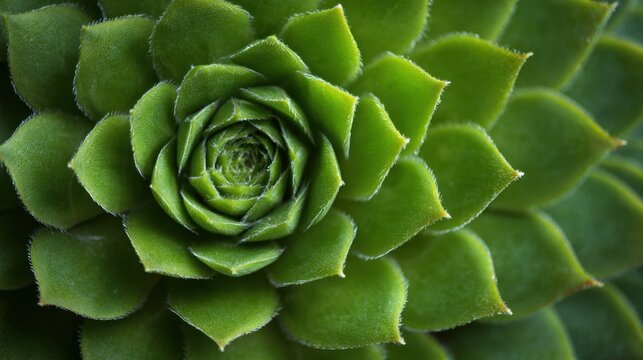Close-up of succulent plant with green rosette pattern for nature and botanical design
