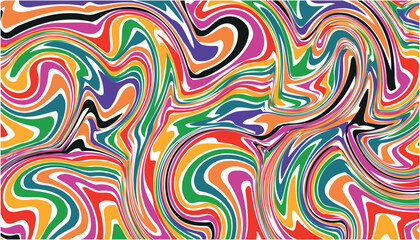 Vibrant psychedelic swirls of rainbow colors abstract background