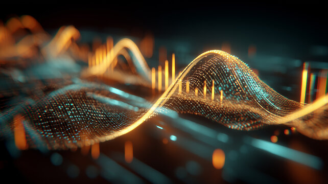 Flowing data waves visualizing analytics and machine learning signals, expressing real time insights innovation and performance across digital platforms.
 - Powered by Adobe