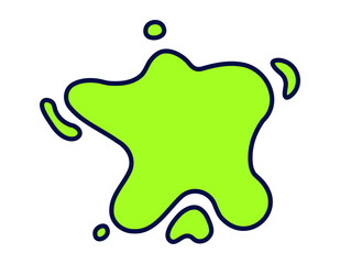 Energetic abstract green splash with a bold outline, perfect for creative and modern design projects.