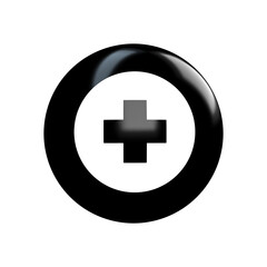 Obraz premium white icon first aid kit on black button