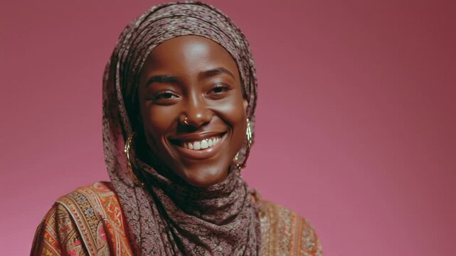 Happy Woman in Hijab Smiling