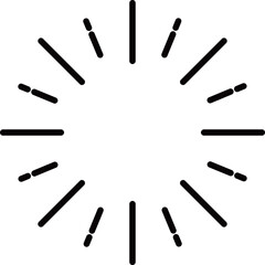 シンプルなサンバースト　モノトーン
