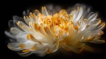 Elegant chrysanthemum flower with soft petals and vibrant colors on dark background
