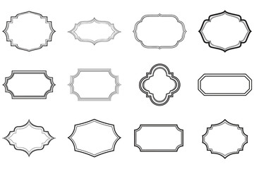 Obraz premium Collection of decorative black and white frame designs for various uses