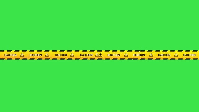 Warning tape set animation 4k video. Construction sign, road, danger, restricted, animated, caution, no people, police warning, stripe, danger tape video in black and white background