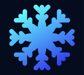 Intricate blue snowflake illustration in a gradient style, perfect for winter and holiday-themed decorations.