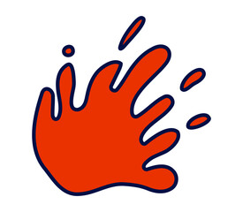 Illustration of an abstract red splash with dynamic fluid lines, ideal for modern design needs.