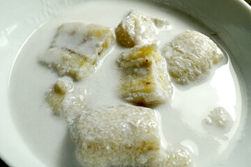 Banana in coconut milk traditional Thai dessert
