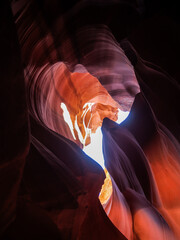 Dramatic stone patterns in a slot canyon
