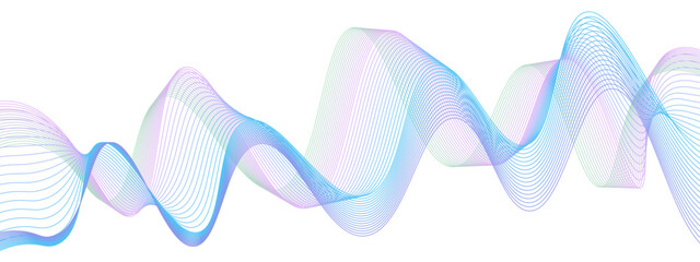 Colorful smooth wavy line blends isolated on a white background. Dynamic wave line design element. twisted curve lines with blend effect.