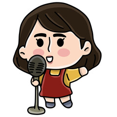 Girl singing character 