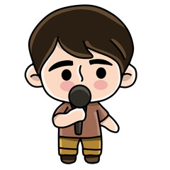 Boy singing character 